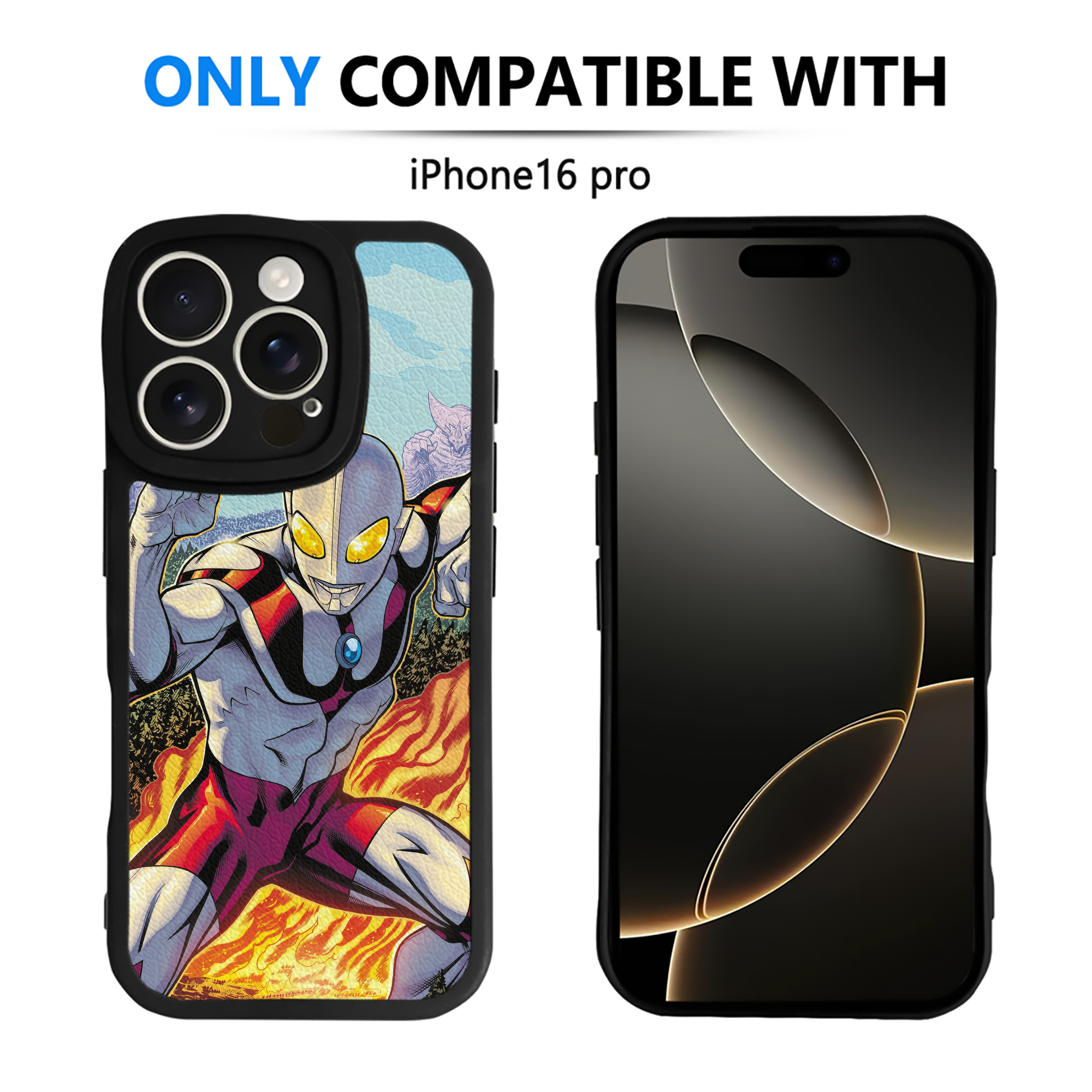 （画像用） ウルトラマン Ultraman 【iPhone 16シリーズ対応】シリコンスマホケース（レザー調） 材質：シリコン